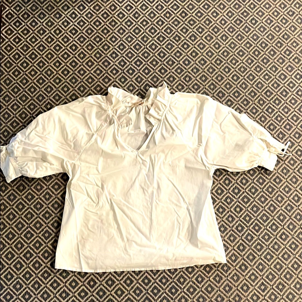 Sofia White Blouse with Puff Sleeves